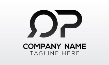 Modern iş tipografi vektör şablonlu ilk harf QP logo tasarımı. Yaratıcı izole QP harf logosu tasarımı