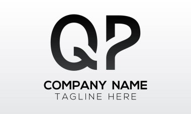 Modern iş tipografi vektör şablonlu ilk harf QP logo tasarımı. Yaratıcı izole QP harf logosu tasarımı