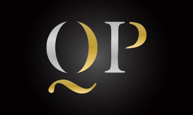 Modern iş tipografi vektör şablonlu ilk harf QP logo tasarımı. Yaratıcı izole QP harf logosu tasarımı
