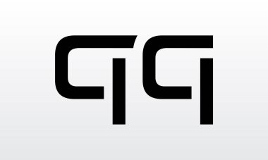 Modern iş tipografi vektör şablonlu ilk harf QQ logo tasarımı. Yaratıcı izole QQ harf logosu tasarımı