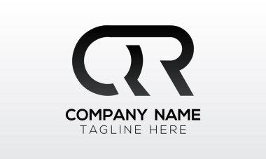 Modern iş tipografi vektör şablonlu ilk harf QR logo tasarımı. Yaratıcı izole edilmiş QR harf logosu tasarımı