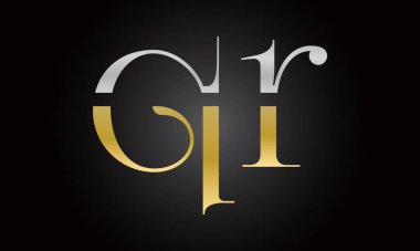 Modern iş tipografi vektör şablonlu ilk harf QR logo tasarımı. Yaratıcı izole edilmiş QR harf logosu tasarımı