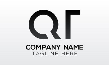 Modern iş tipografi vektör şablonlu ilk harf QT logo tasarımı. Yaratıcı izole QT harf logosu tasarımı