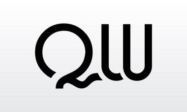 Modern iş tipografi vektör şablonlu ilk harf QW logo tasarımı. Yaratıcı izole QW harf logosu tasarımı