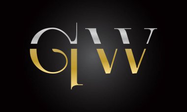 Modern iş tipografi vektör şablonlu ilk harf QW logo tasarımı. Yaratıcı izole QW harf logosu tasarımı