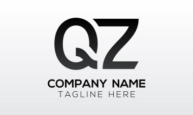 Modern iş tipografi vektör şablonlu ilk harf QZ logo tasarımı. Yaratıcı izole QZ harf logosu tasarımı