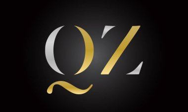 Modern iş tipografi vektör şablonlu ilk harf QZ logo tasarımı. Yaratıcı izole QZ harf logosu tasarımı