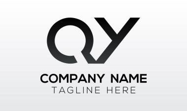 Modern iş tipografi vektör şablonlu ilk harf QY logo tasarımı. Yaratıcı izole QY harf logosu tasarımı