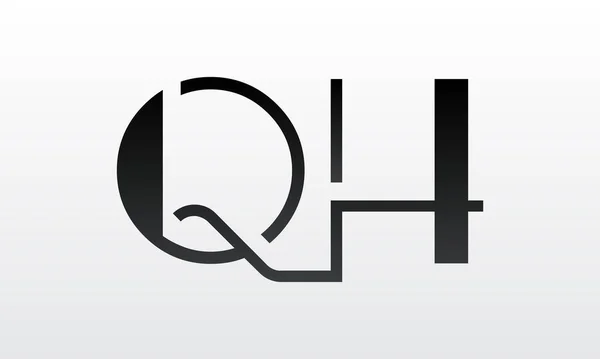 モダンなビジネスタイポグラフィベクトルテンプレートと初期の文字Qhロゴデザイン 創造的な隔離されたQhの手紙のロゴデザイン — ストックベクタ