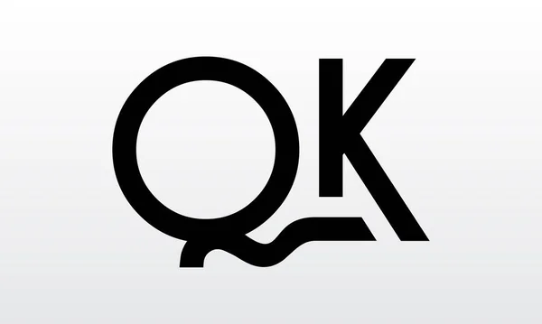 初始字母Qk标志设计与现代商业字体矢量模板 独创的Qk字母标识设计 — 图库矢量图片