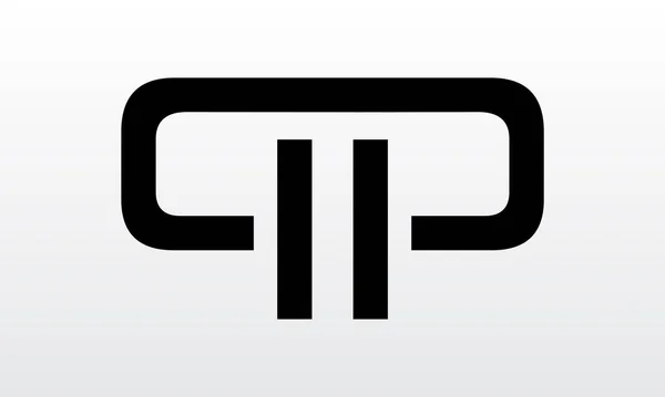 初始字母Qp标志设计与现代商业字体矢量模板 独创的孤立Qp字母标识设计 — 图库矢量图片