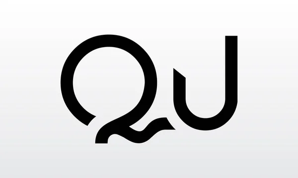 初始字母Qu标志设计与现代商业字体矢量模板 独创的Qu字母标识设计 — 图库矢量图片