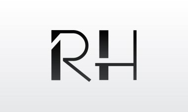 Yaratıcı modern iş tipografi vektör şablonlu ilk RH harfi logosu. Yaratıcı harf rh logo tasarımı.