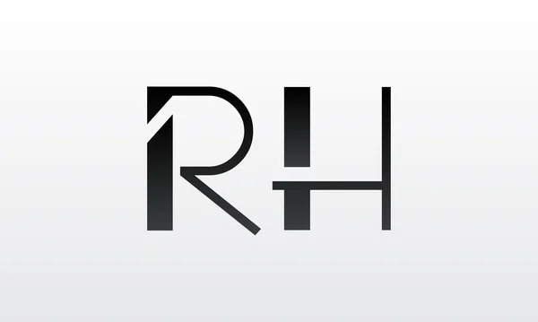 具有创意的现代商业字体矢量模板的初始Rh字母标识 创意字母Rh标志设计 — 图库矢量图片