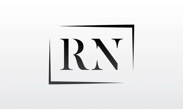 具有创意的现代商业字体矢量模板的初始Rn字母标识 创意字母Rn标志设计 — 图库矢量图片