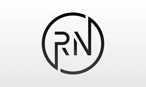 具有创意的现代商业字体矢量模板的初始Rn字母标识 创意字母Rn标志设计 — 图库矢量图片