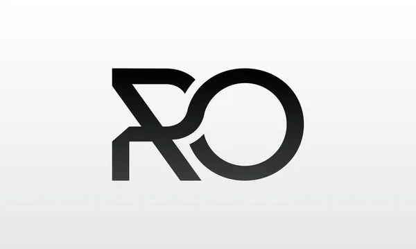 具有创意的现代商业字体矢量模板的初版滚动式字母标识 创意字母Ro标志设计 — 图库矢量图片