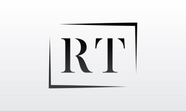 Yaratıcı modern iş tipografi vektör şablonlu ilk rt harfi logosu. Yaratıcı harf rt logo tasarımı.