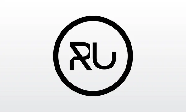 具有创意的现代商业字体矢量模板的初始Ru字母标识 创意字母Ru标志设计 — 图库矢量图片