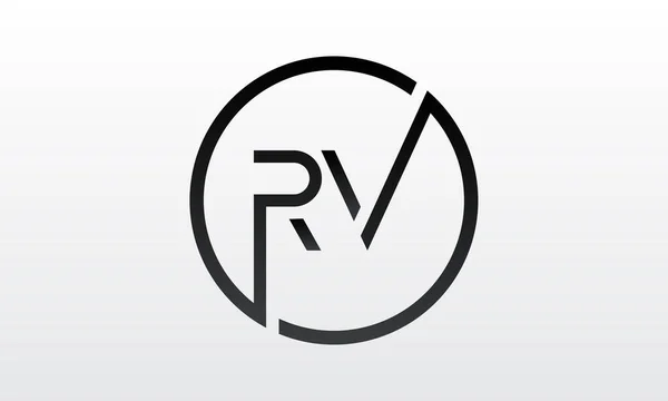 初始Rv字母标识与创意现代商业字体矢量模板 创意字母Rv标志设计 — 图库矢量图片