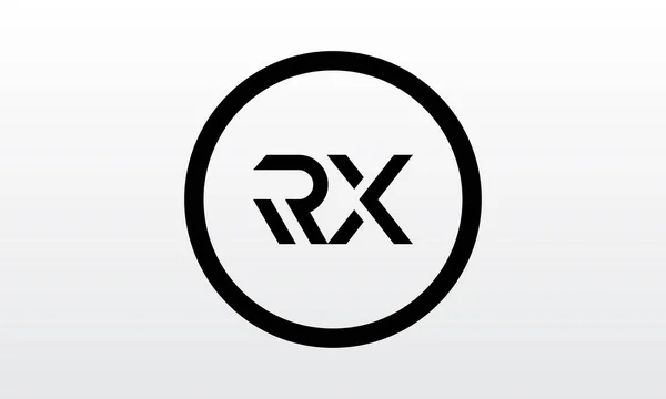 具有创意的现代商业字体矢量模板的初始Rx字母标识 创意字母Rx标志设计 — 图库矢量图片