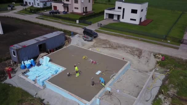 Lantai beton memoles pandangan udara — Stok Video