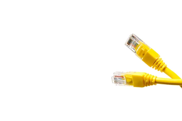 Kabel internetowy cat6 cat5. koncepcja podłączenia do sieci internetowej lub świadczenia usług budowlanych, naprawczych i szybkiego Internetu;. — Zdjęcie stockowe