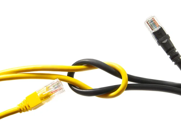 Cable de internet cat6 cat5. el concepto de conexión a una red de Internet o prestación de servicios de construcción, reparación e Internet de alta velocidad . — Foto de Stock