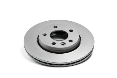 Minibüs ya da nakliye aracı için yepyeni fren diskleri. Beyazda izole edilmiş.