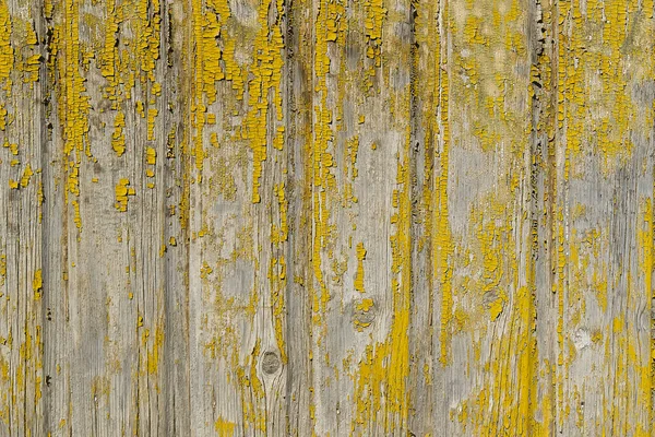 A textura de velhas tábuas de madeira amarelas riscadas. Textura de parede de madeira pintada velha . — Fotografia de Stock