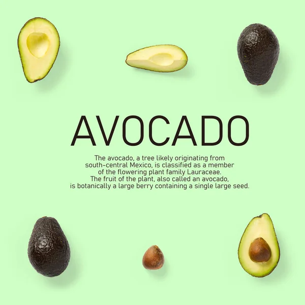 Moderne Creatieve Avocado Collage Met Eenvoudige Tekst Effen Kleur Achtergrond — Stockfoto