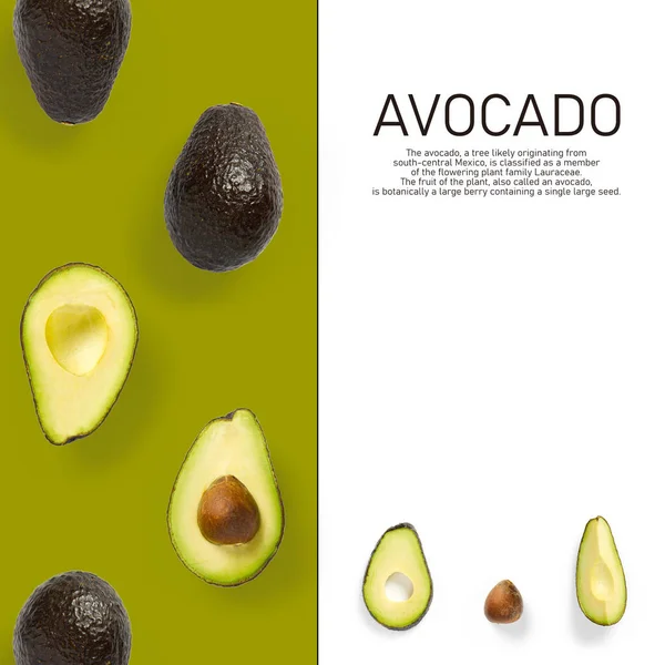 Moderne Creatieve Avocado Collage Met Eenvoudige Tekst Effen Kleur Achtergrond — Stockfoto