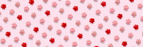 Moderne Weihnachten Hintergrund Auf Rosa Hintergrund Kreative Flachlagen Für Weihnachten — Stockfoto