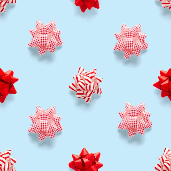 Naadloze Regelmatige Creatieve Kerst Patroon Met Nieuwjaar Decoraties Blauwe Achtergrond — Stockfoto