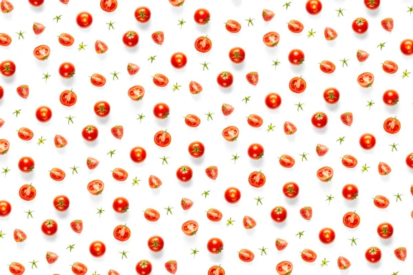 Fond Créatif Tomates Rouges Contexte Abstrait Tomate Mûre Isolée Sur — Photo