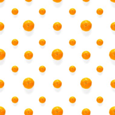 Taze mandalina deseni. Olgun meyve mandalinası, dikişsiz desen. Taze narenciye, beyaz arka planda izole edilmiş. Clementine 'ın yatağı. Mandalina modern tropikal arkaplan.