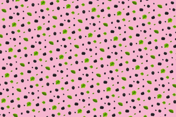 Тло Ізольованих Брам Група Смачних Стиглих Ожини Ізольовані Рожевому Фоні — стокове фото