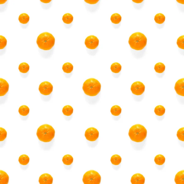 Frische Mandarine Seamles Muster Reife Fruchtmandarinen Nahtloses Muster Frische Zitrusfrüchte — Stockfoto