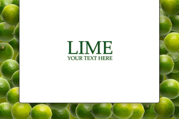 Lime Layout Creativo Sullo Sfondo Bianco Lime Flat Lay Modello — Foto Stock