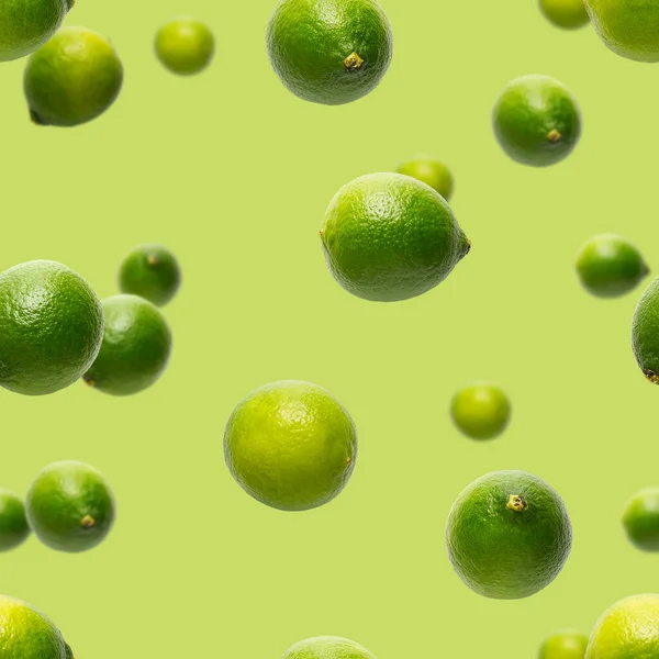 Naadloos Patroon Met Vallende Groene Kalk Tropisch Abstract Naadloze Patroon — Stockfoto