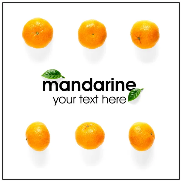 Layout Creativo Mandarini Mandarini Mandarini Maturi Non Pelati Pelati Mandarini — Foto Stock
