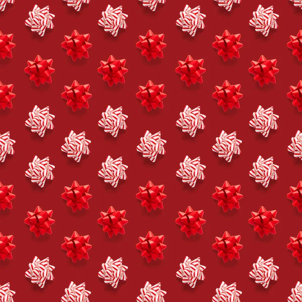 Seamless Regular Creative Christmas Pattern New Year Decorations Red Background — Stock Photo, Image