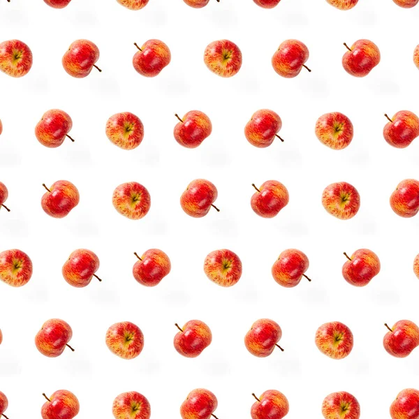 Naadloos Patroon Met Rijpe Appels Appel Naadloos Patroon Witte Achtergrond — Stockfoto