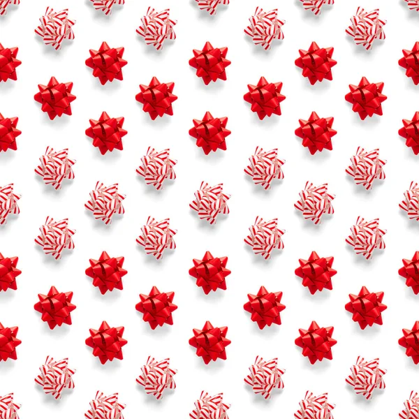 Seamless Regular Creative Christmas Pattern New Year Decorations White Background — Stock Photo, Image