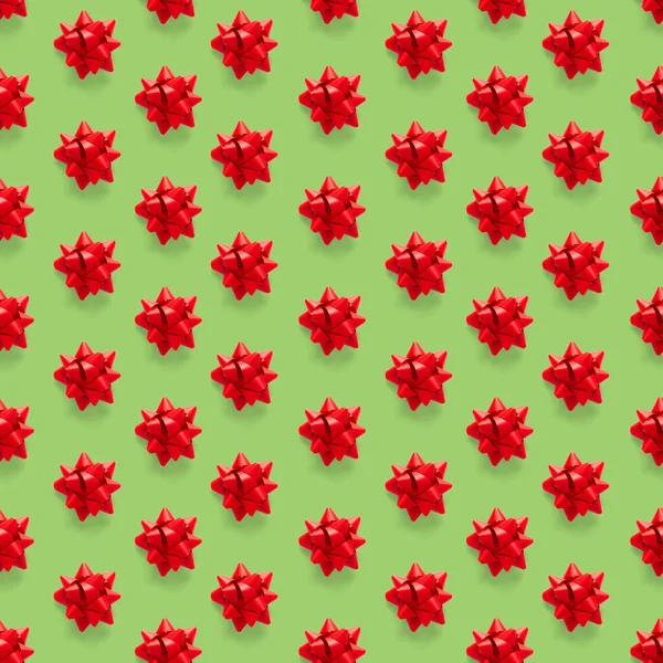 Seamless Regular Creative Christmas Pattern New Year Decorations Green Background — Stock Photo, Image