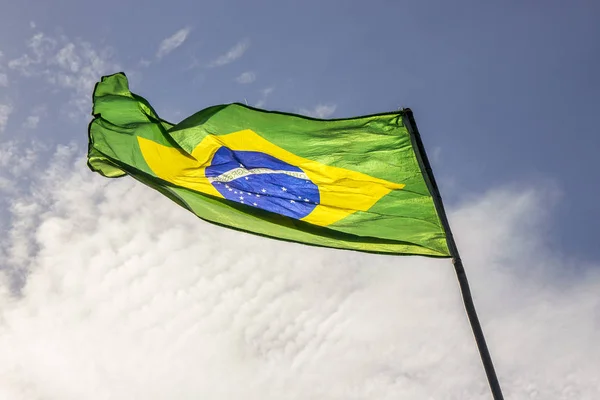 Brasilianische Flagge Freien — Stockfoto