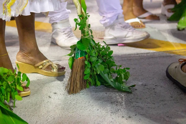 Herbs attached to a broom used to clean the sambodrom in Rio de Janeiro. — Stock Photo, Image