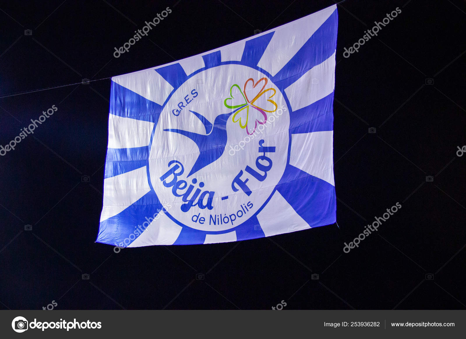 Flag Of Samba School Beija Flor Rio De Janeiro Brazil Stock Editorial Photo C Brunomartins246