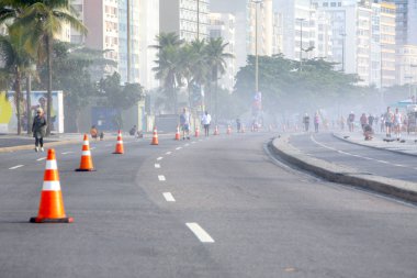 Rio de Janeiro 'daki Copacabana Plajından Boardwalk.
