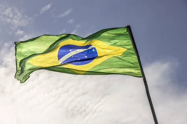 Brazil flag outdoors — Stock Photo, Image